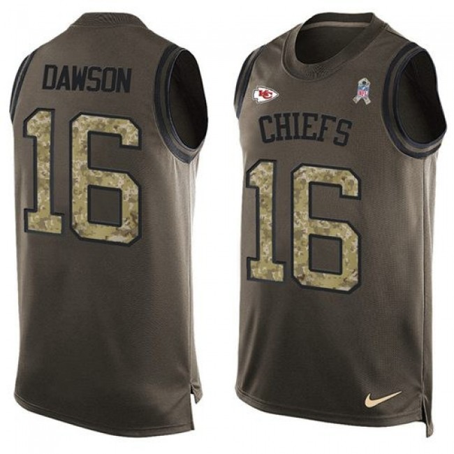 Nike Chiefs #16 Len Dawson Green Men's Stitched NFL Limited Salute To Service Tank Top Jersey