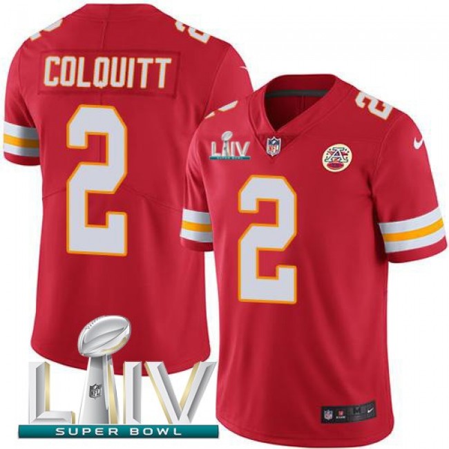 Nike Chiefs #2 Dustin Colquitt Red Super Bowl LIV 2020 Team Color Men's Stitched NFL Vapor Untouchable Limited Jersey