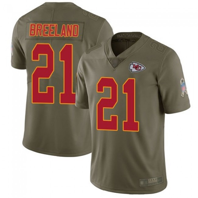 Nike Chiefs #21 Bashaud Breeland Olive Men's Stitched NFL Limited 2017 Salute to Service Jersey