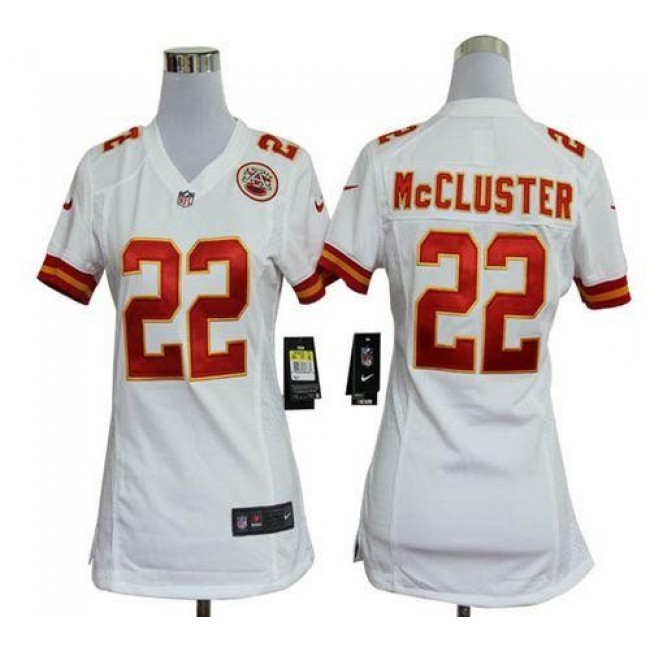 Women's Chiefs #22 Dexter McCluster White Stitched NFL Elite Jersey