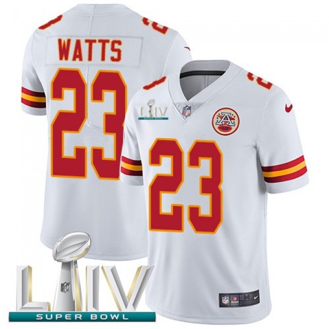 Nike Chiefs #23 Armani Watts White Super Bowl LIV 2020 Men's Stitched NFL Vapor Untouchable Limited Jersey
