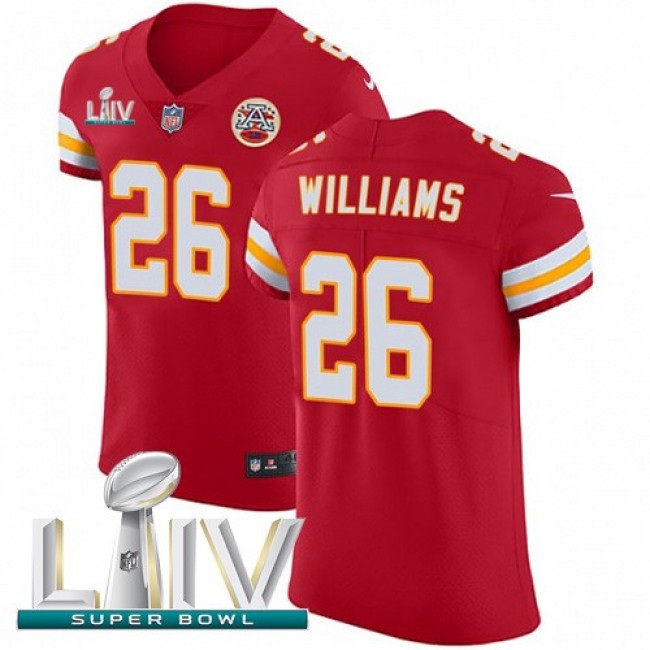 Nike Chiefs #26 Damien Williams Red Super Bowl LIV 2020 Team Color Men's Stitched NFL Vapor Untouchable Elite Jersey