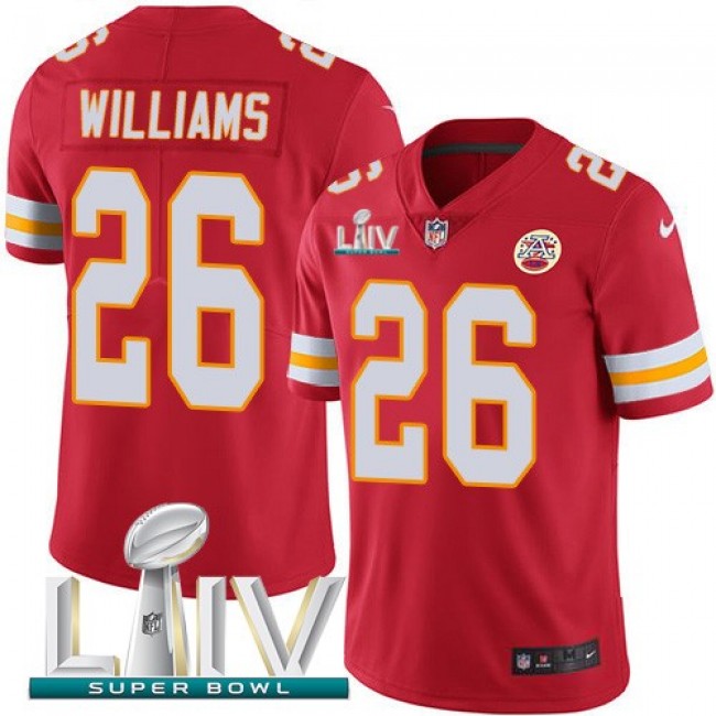 Nike Chiefs #26 Damien Williams Red Super Bowl LIV 2020 Team Color Men's Stitched NFL Vapor Untouchable Limited Jersey
