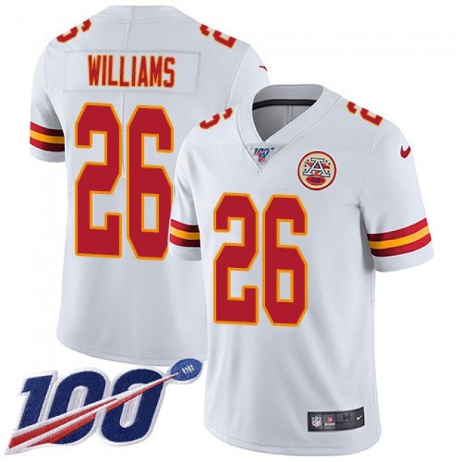 Nike Chiefs #26 Damien Williams White Men's Stitched NFL 100th Season Vapor Untouchable Limited Jersey