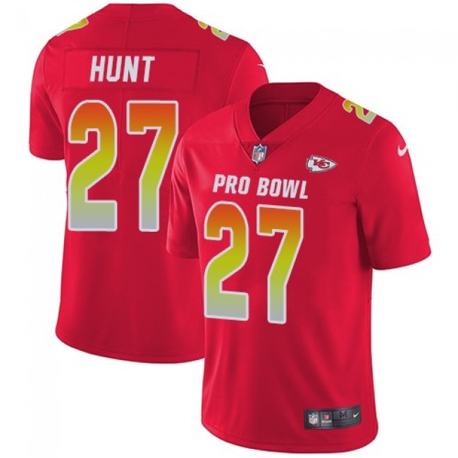 Women's Chiefs #27 Kareem Hunt Red Stitched NFL Limited AFC 2018 Pro Bowl Jersey