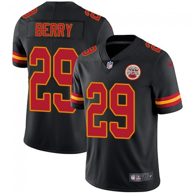 Kansas City Chiefs #29 Eric Berry Black Youth Stitched NFL Limited Rush Jersey