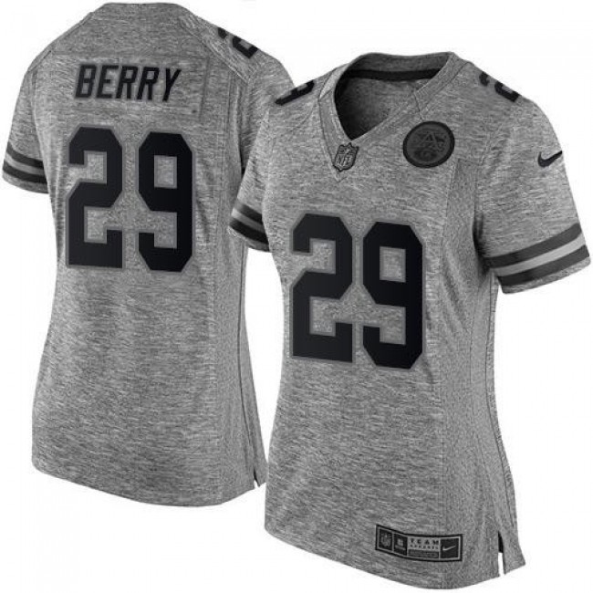 Women's Chiefs #29 Eric Berry Gray Stitched NFL Limited Gridiron Gray Jersey