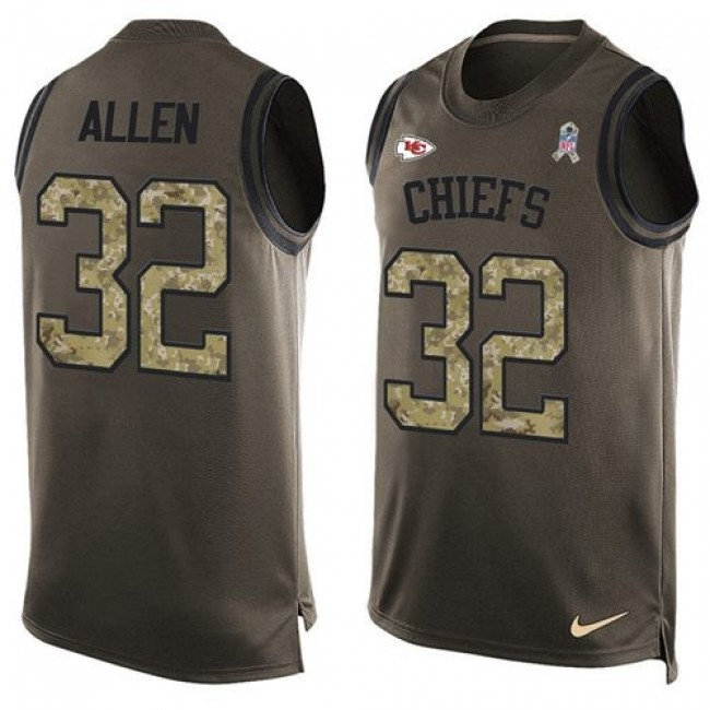 Nike Chiefs #32 Marcus Allen Green Men's Stitched NFL Limited Salute To Service Tank Top Jersey