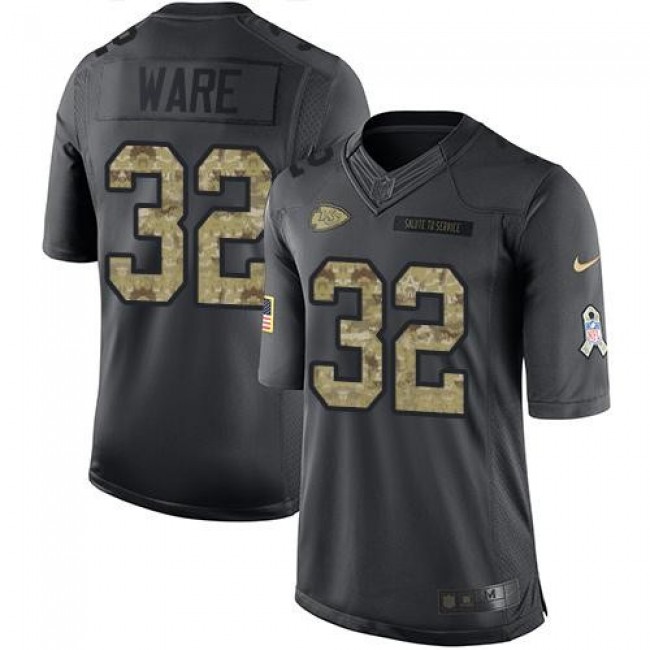 Nike Chiefs #32 Spencer Ware Black Men's Stitched NFL Limited 2016 Salute to Service Jersey