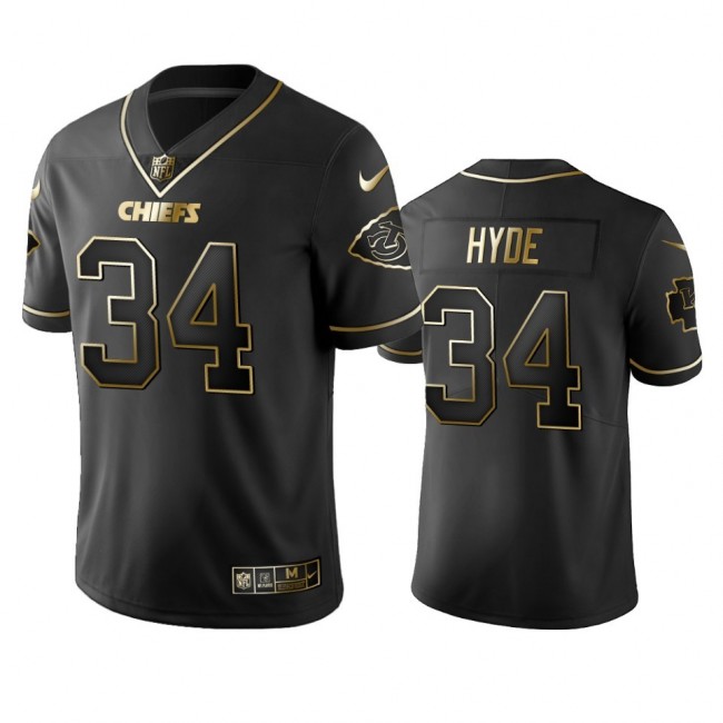 Nike Chiefs #34 Carlos Hyde Black Golden Limited Edition Stitched NFL Jersey