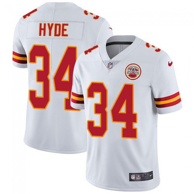 Nike Chiefs #34 Carlos Hyde White Men's Stitched NFL Vapor Untouchable Limited Jersey