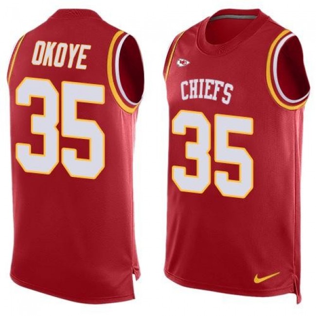 Nike Chiefs #35 Christian Okoye Red Team Color Men's Stitched NFL Limited Tank Top Jersey