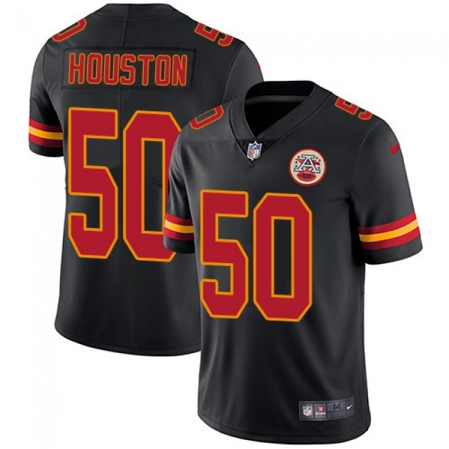 Kansas City Chiefs #50 Justin Houston Black Youth Stitched NFL Limited Rush Jersey