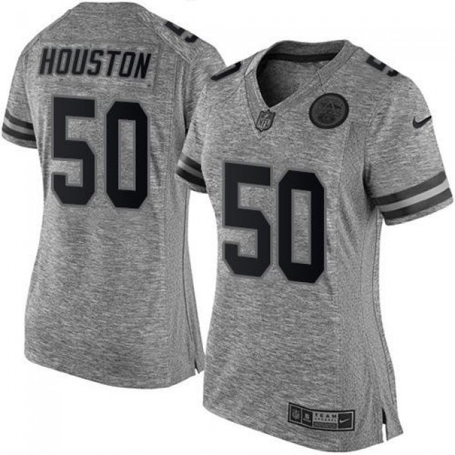 Women's Chiefs #50 Justin Houston Gray Stitched NFL Limited Gridiron Gray Jersey