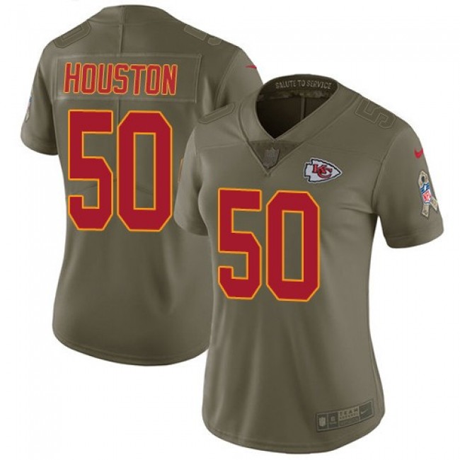 Women's Chiefs #50 Justin Houston Olive Stitched NFL Limited 2017 Salute to Service Jersey