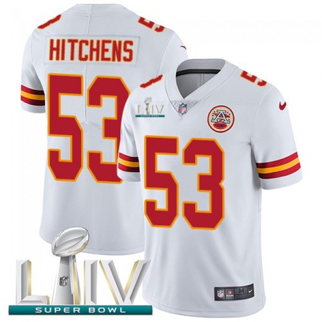 Nike Chiefs #53 Anthony Hitchens White Super Bowl LIV 2020 Men's Stitched NFL Vapor Untouchable Limited Jersey