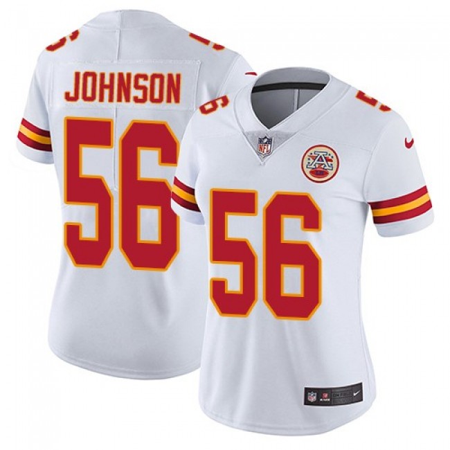 Women's Chiefs #56 Derrick Johnson White Stitched NFL Vapor Untouchable Limited Jersey