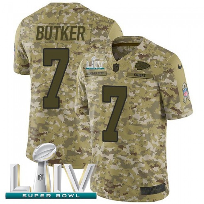 Nike Chiefs #7 Harrison Butker Camo Super Bowl LIV 2020 Men's Stitched NFL Limited 2018 Salute To Service Jersey