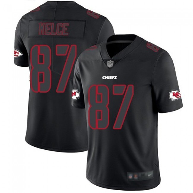 Nike Chiefs #87 Travis Kelce Black Men's Stitched NFL Limited Rush Impact Jersey
