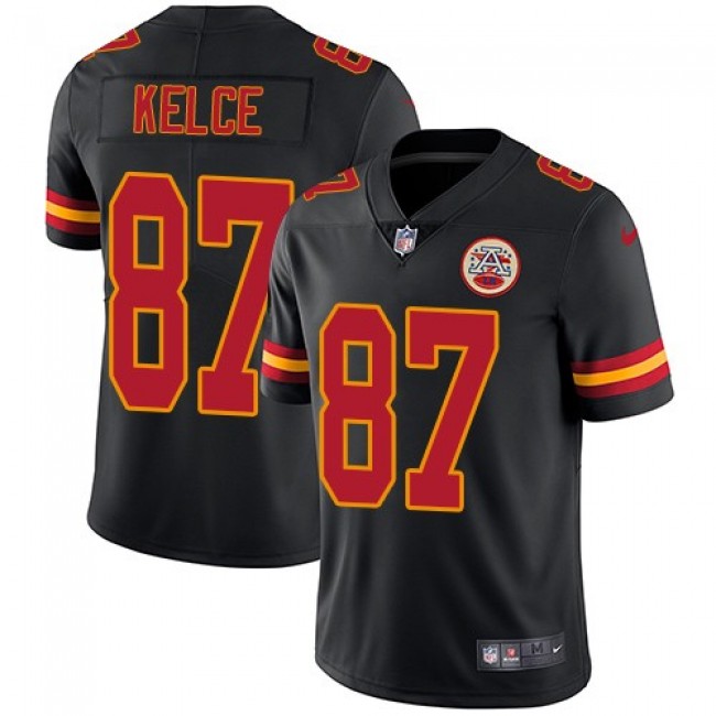 Nike Chiefs #87 Travis Kelce Black Men's Stitched NFL Limited Rush Jersey