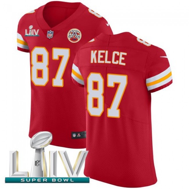 Nike Chiefs #87 Travis Kelce Red Super Bowl LIV 2020 Team Color Men's Stitched NFL Vapor Untouchable Elite Jersey