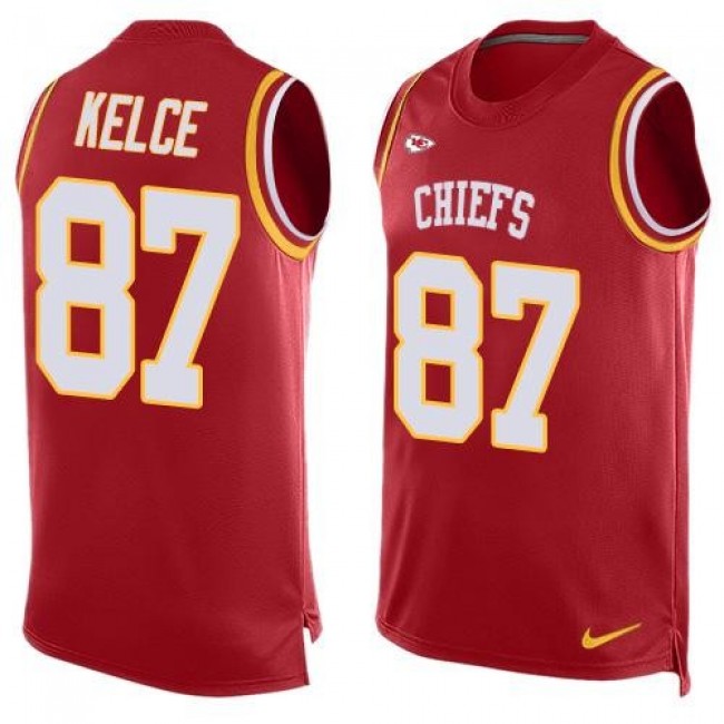 Nike Chiefs #87 Travis Kelce Red Team Color Men's Stitched NFL Limited Tank Top Jersey