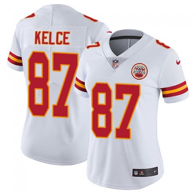 Women's Chiefs #87 Travis Kelce White Stitched NFL Vapor Untouchable Limited Jersey