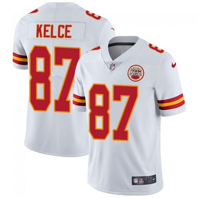 Kansas City Chiefs #87 Travis Kelce White Youth Stitched NFL Vapor Untouchable Limited Jersey