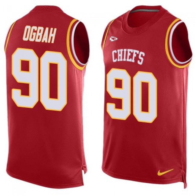 Nike Chiefs #90 Emmanuel Ogbah Red Team Color Men's Stitched NFL Limited Tank Top Jersey