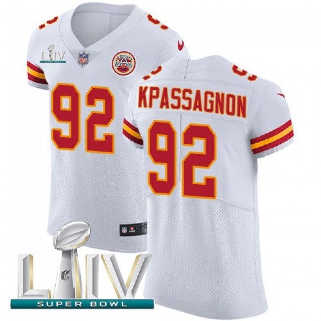 Nike Chiefs #92 Tanoh Kpassagnon White Super Bowl LIV 2020 Men's Stitched NFL New Elite Jersey