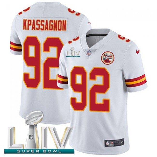 Nike Chiefs #92 Tanoh Kpassagnon White Super Bowl LIV 2020 Men's Stitched NFL Vapor Untouchable Limited Jersey