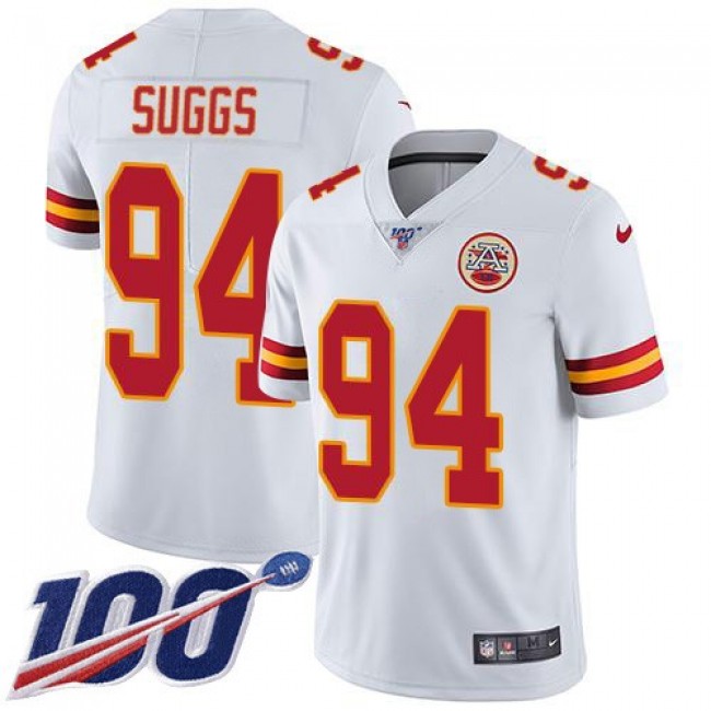 Nike Chiefs #94 Terrell Suggs White Men's Stitched NFL 100th Season Vapor Untouchable Limited Jersey