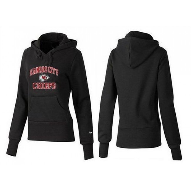 Women's Kansas City Chiefs Heart Soul Pullover Hoodie Black Jersey