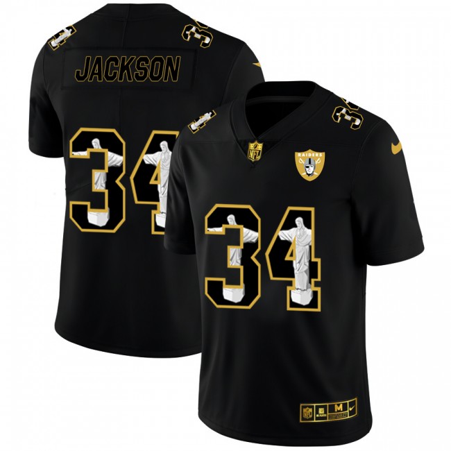 Las Vegas Raiders #34 Bo Jackson Nike Carbon Black Vapor Cristo Redentor Limited NFL Jersey