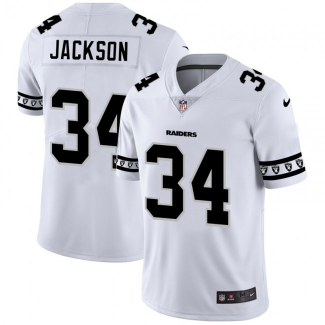 Las Vegas Raiders #34 Bo Jackson Nike White Team Logo Vapor Limited NFL Jersey