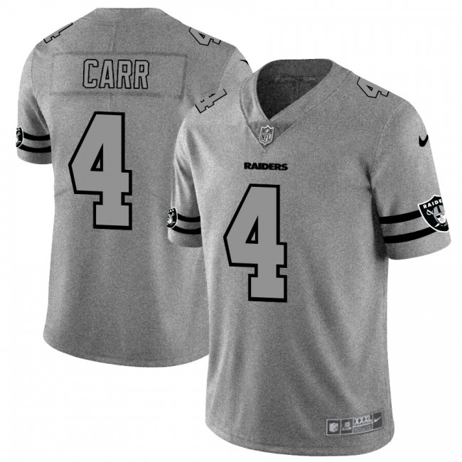 Las Vegas Raiders #4 Derek Carr Men's Nike Gray Gridiron II Vapor Untouchable Limited NFL Jersey