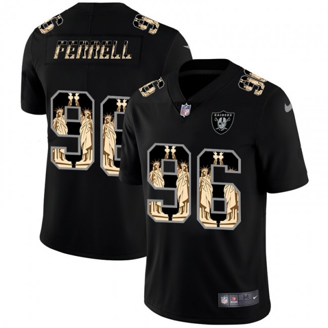 Las Vegas Raiders #96 Clelin Ferrell Carbon Black Vapor Statue Of Liberty Limited NFL Jersey