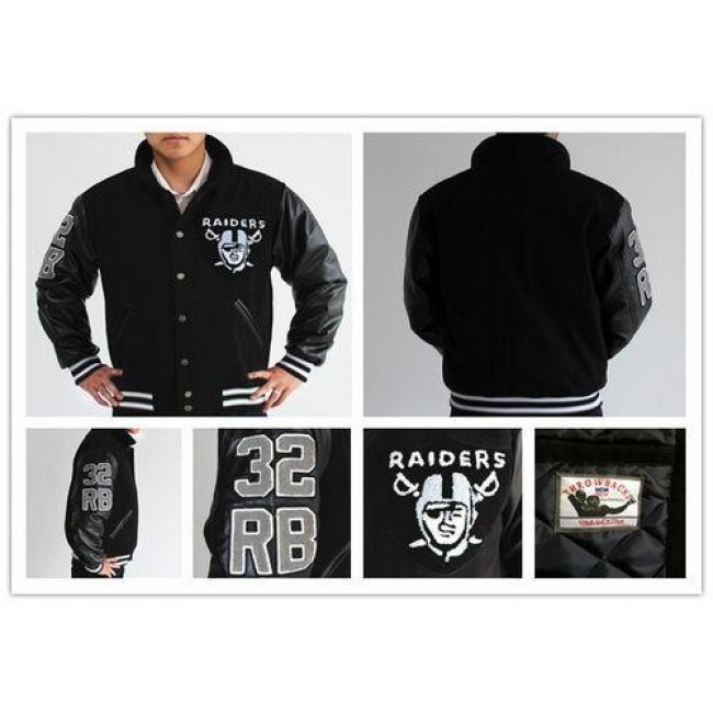 Mitchell And Ness NFL Las Vegas Raiders #32 Marcus Allen Authentic Wool Jacket