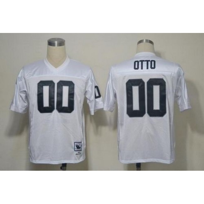 Mitchell And Ness Raiders #00 Jim Otto White Stitched Throwback NFL Jersey