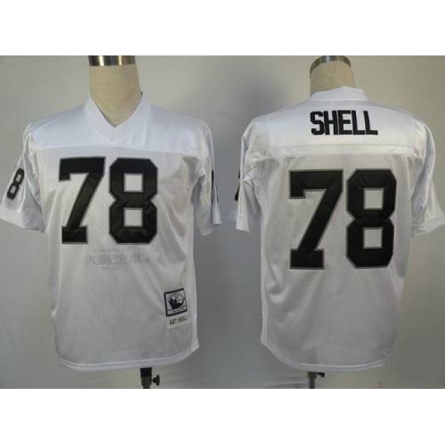 Mitchell and Ness Raiders #78 Art Shell White Stitched NFL Jersey
