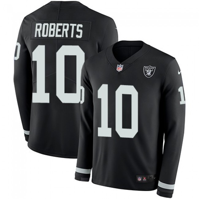 Nike Raiders #10 Seth Roberts Black Team Color Men's Stitched NFL Limited Therma Long Sleeve Jersey
