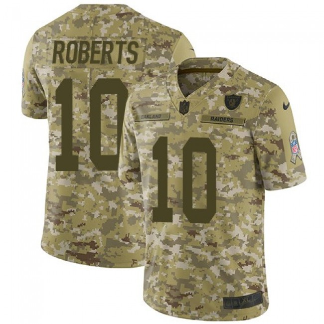 Nike Raiders #10 Seth Roberts Camo Men's Stitched NFL Limited 2018 Salute To Service Jersey