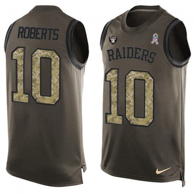 Nike Raiders #10 Seth Roberts Green Men's Stitched NFL Limited Salute To Service Tank Top Jersey