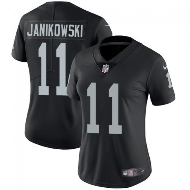 Women's Raiders #11 Sebastian Janikowski Black Team Color Stitched NFL Vapor Untouchable Limited Jersey