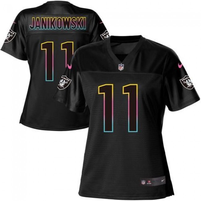 Women's Raiders #11 Sebastian Janikowski Black NFL Game Jersey