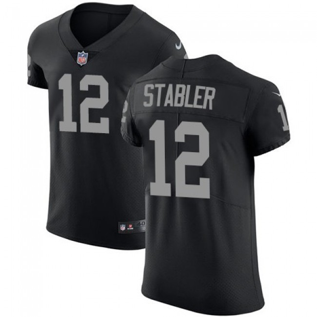 Nike Raiders #12 Kenny Stabler Black Team Color Men's Stitched NFL Vapor Untouchable Elite Jersey
