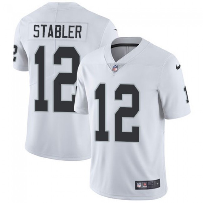 Nike Raiders #12 Kenny Stabler White Men's Stitched NFL Vapor Untouchable Limited Jersey