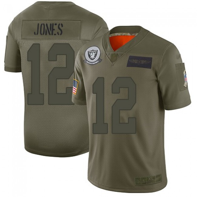 Nike Raiders #12 Zay Jones Camo Men's Stitched NFL Limited 2019 Salute To Service Jersey