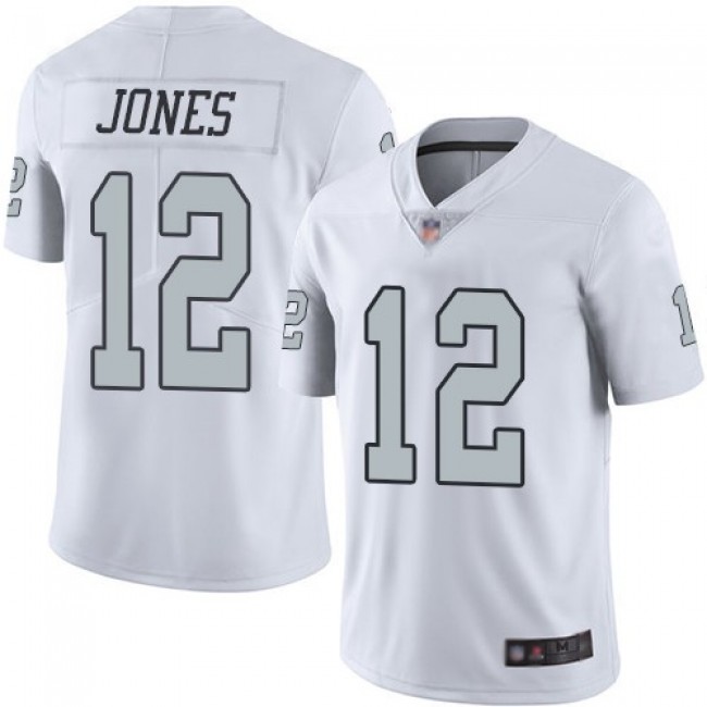 Nike Raiders #12 Zay Jones White Men's Stitched NFL Limited Rush Jersey