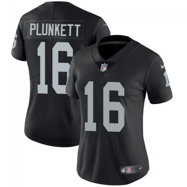 Women's Raiders #16 Jim Plunkett Black Team Color Stitched NFL Vapor Untouchable Limited Jersey